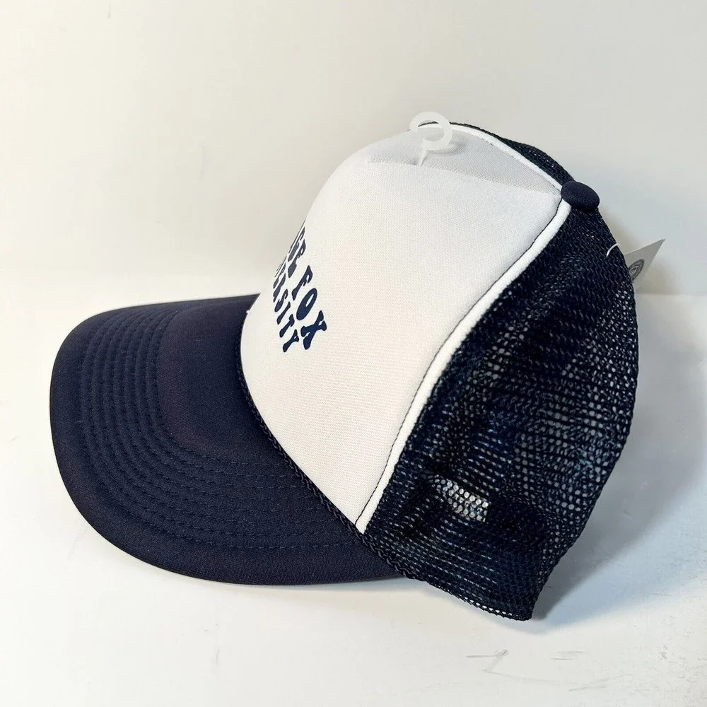 Trucker Hat GeorgeFox University Snap Back Adjustable Blue White Newberg Oregon